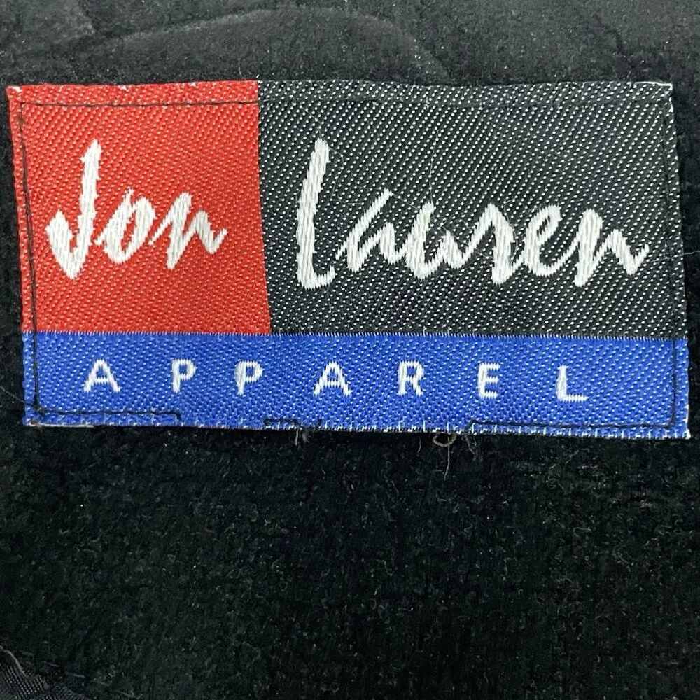 Jon Lauren Apparel Black Las Vegas Varsity Zipped Snap Pockets Jacket Size L